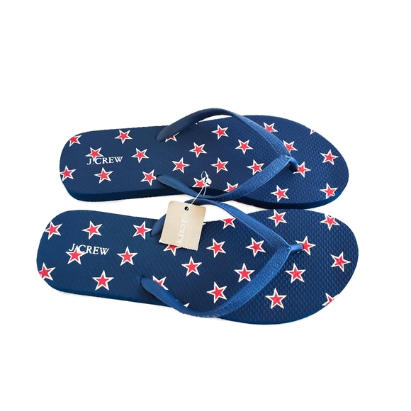 *SOLD* NWT J. Crew women's star pattern flip-flops - Picture 2 of 3